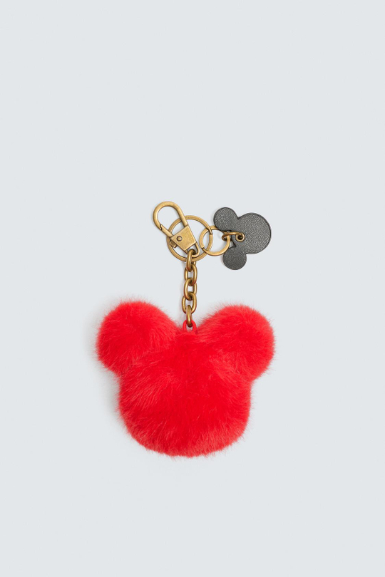 ZARA HARRY LAMBERT X DISNEY БРЕЛОК МЕХОВОЙ, КРАСНЫЙ