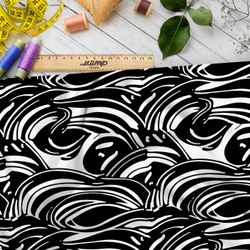 Ткань премиум Оксфорд 600D черно-белые контуры