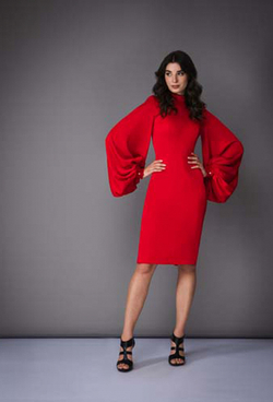 Платье-футляр красное 08-05-21SS