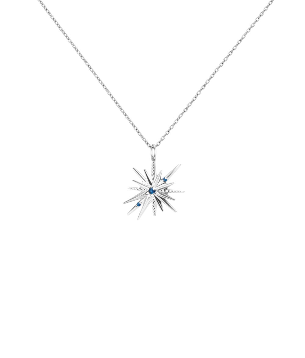 Подвес из серебра со вставками из выращенного сапфира