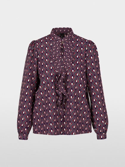 Marc Cain Блуза из струящейся ткани, декорированная рюшами