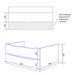 Тумба Azario LOTOS 80/2 800х460х500 подвесная, без раковины, белый глянец (CS00084144)