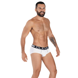 Мужские трусы брифы белые Clever Moda STRATEGY PIPING BRIEF 036201