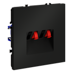 Розетка акустическая встраиваемая VOLTUM S70 4-местная, (черный матовый)