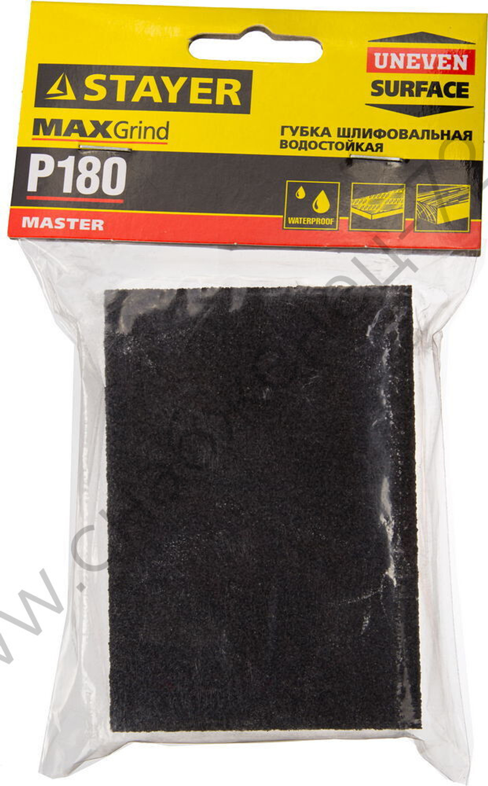Губка шлифовальная STAYER ″MASTER″ четырехсторонняя, средняя жесткость, Р180, 100x68x26мм.