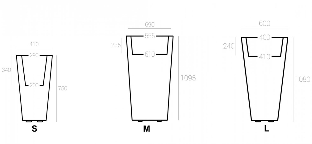 Кашпо Сone S-L