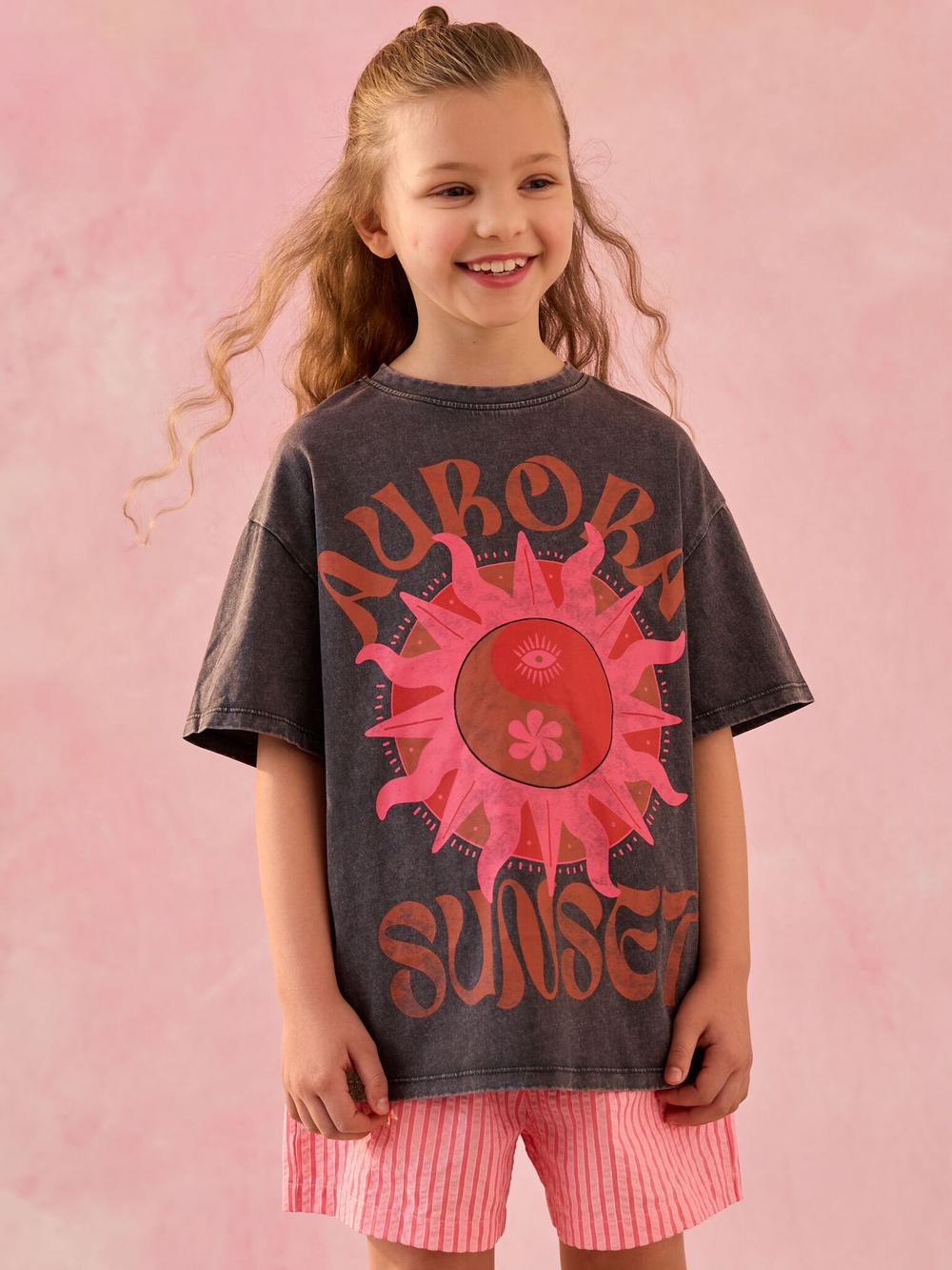 Футболка для девочки Next AH9-929, Темно-серый