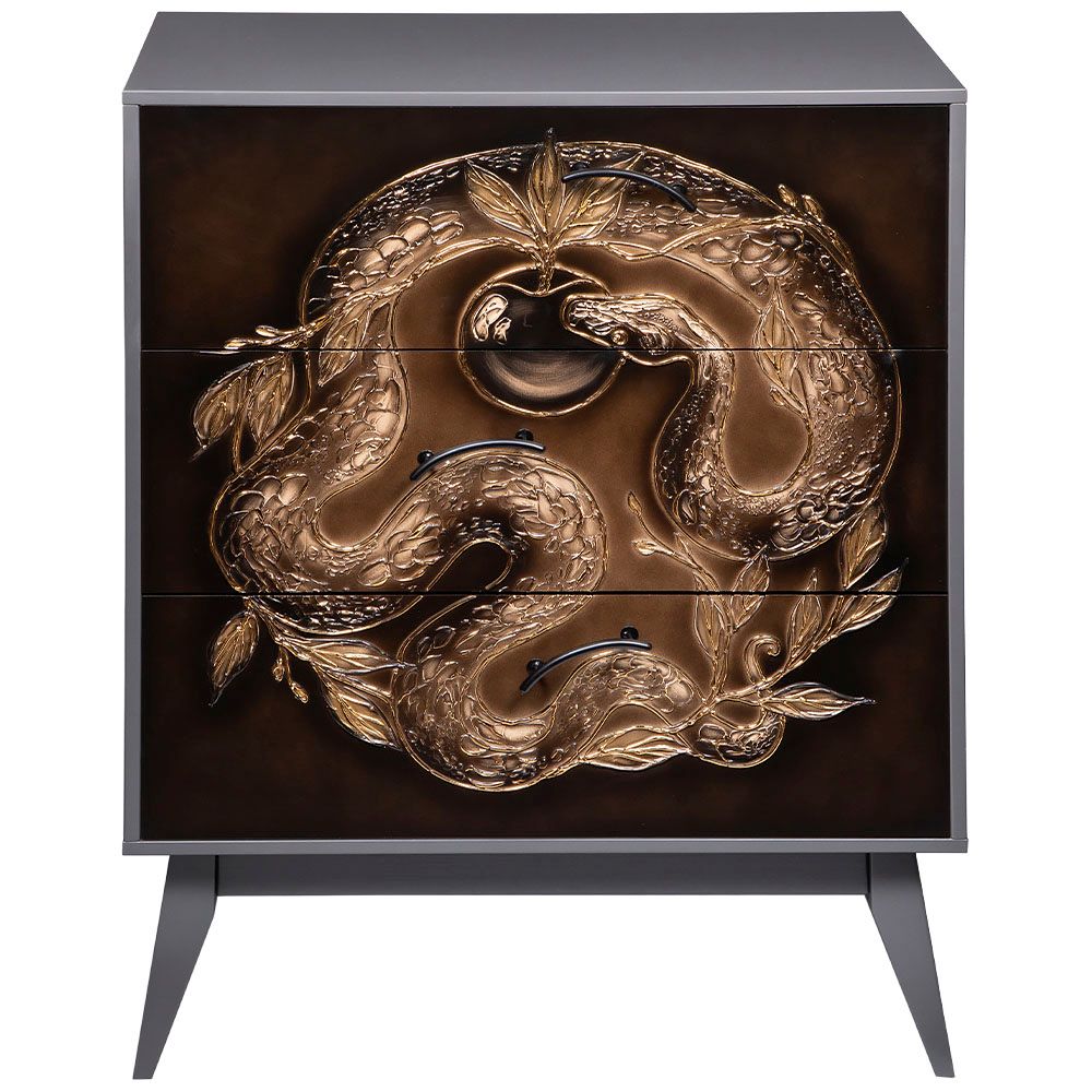 Комод Яблоко Евы с 3 ящиками Грей