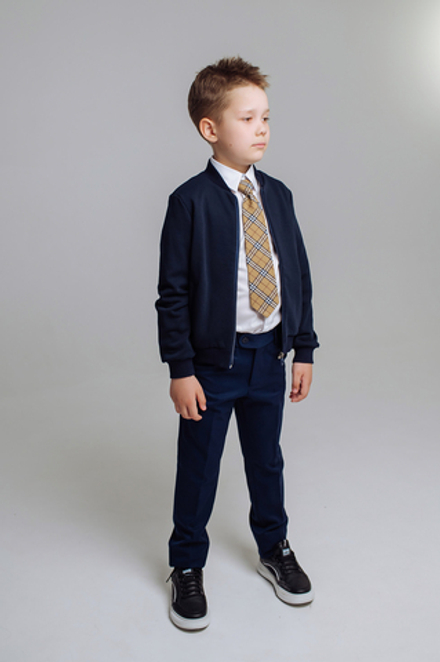 Бомбер для мальчика классик синий