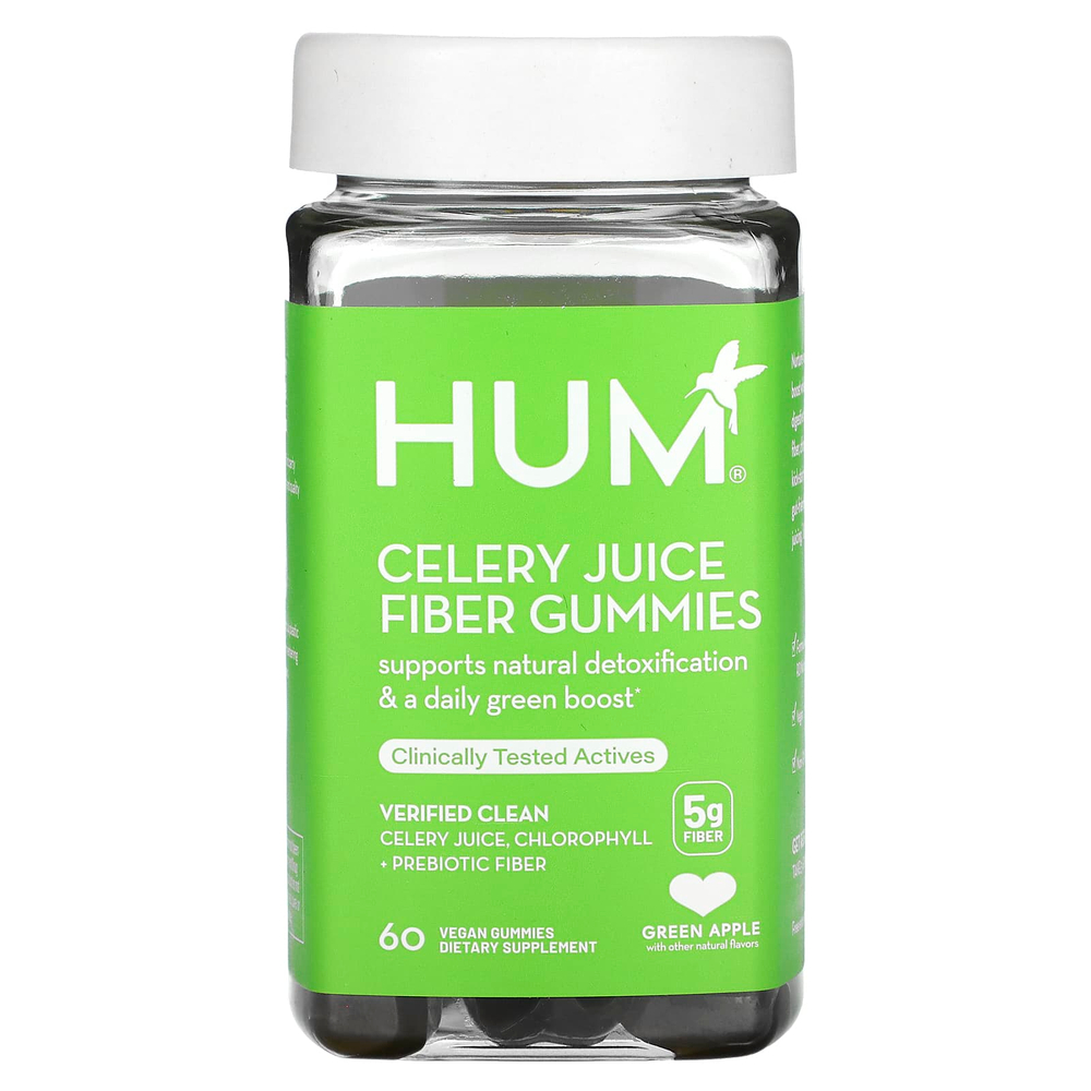 HUM Nutrition, жевательные таблетки с соком сельдерея, со вкусом зеленого яблока, 5 г, 60 веганских жевательных таблеток
