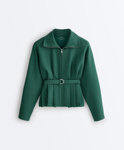 Oysho Куртка с ремнем, темно-изумрудный