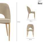 Стул Bergenson Bjorn Evelyn, велюр, бежевый