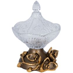 Сахарница стеклянная с крышкой Орхидея Лайм Бронза