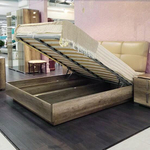 КАНАЛЕТТО Кровать 1800 с мягким изголовьем б/ножной спинки (Цвет ДУБ каньон)