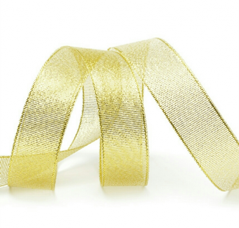Лента парчовая 20 мм  (22 метра, цвет золото)