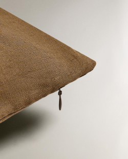 Zara Home наволочка декоративная из льна, светло-бежевый, в полоску, 40x60 см