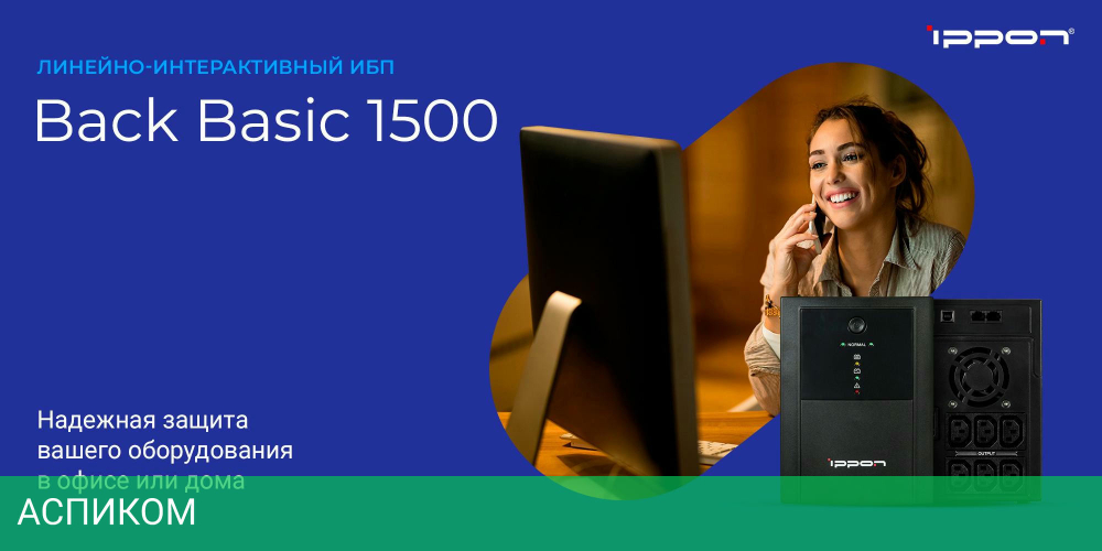 Источник бесперебойного питания Ippon Back Basic 1500 (1108030)