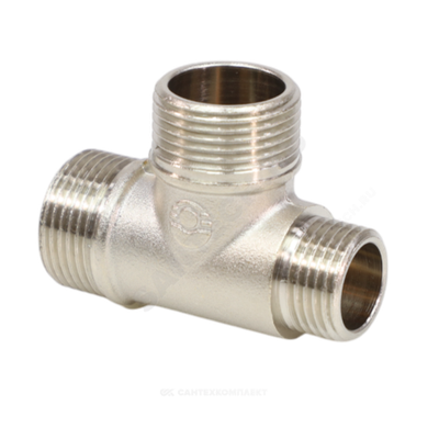 Тройник латунь никель переходной Ду 15х15х15 (1/2"х1/2"х1/2") НР/НР/НР VALFEX VF.131.N.012