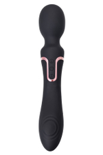 Черный двусторонний интимный массажер Surge - 22,5 см. (Цвет: черный)