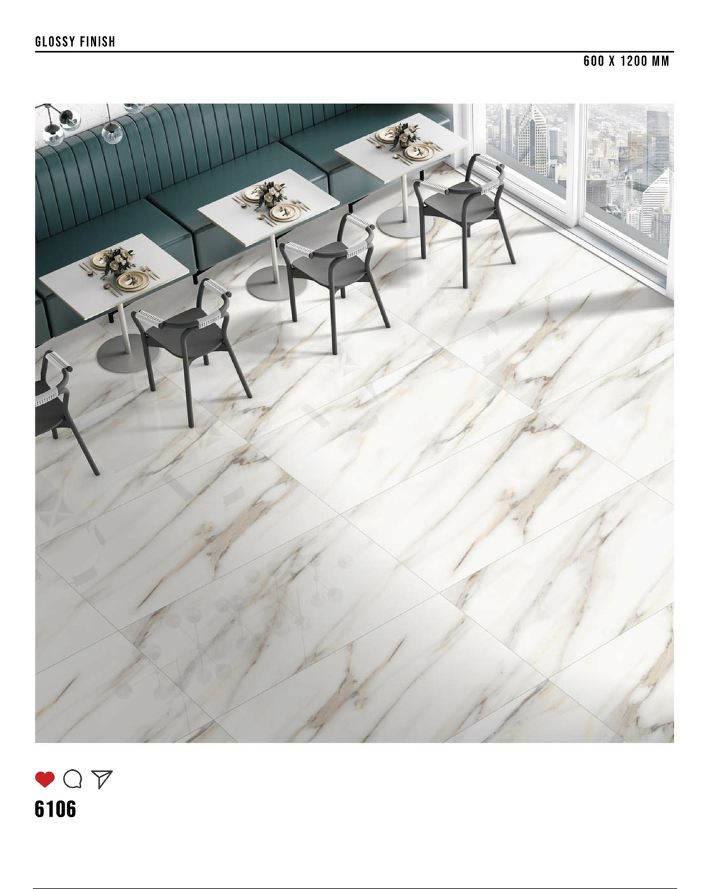 Керамогранит glossy №2 60х120, 6106