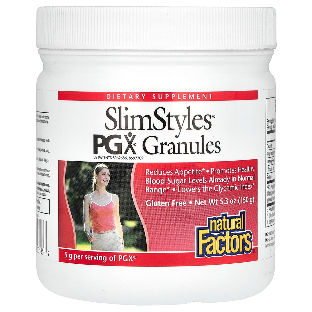 Natural Factors, SlimStyles, гранулы PGX, с нейтральным вкусом, 150 г (5,3 унции)