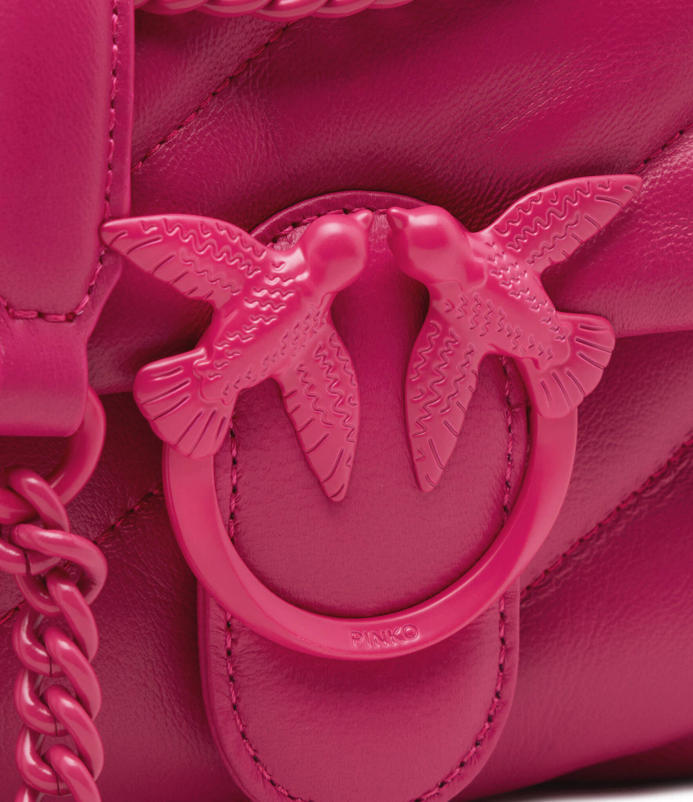 Кожаная сумка через плечо LOVE PUFF MINI CL Pinko - фуксия(100039 A1JO)
