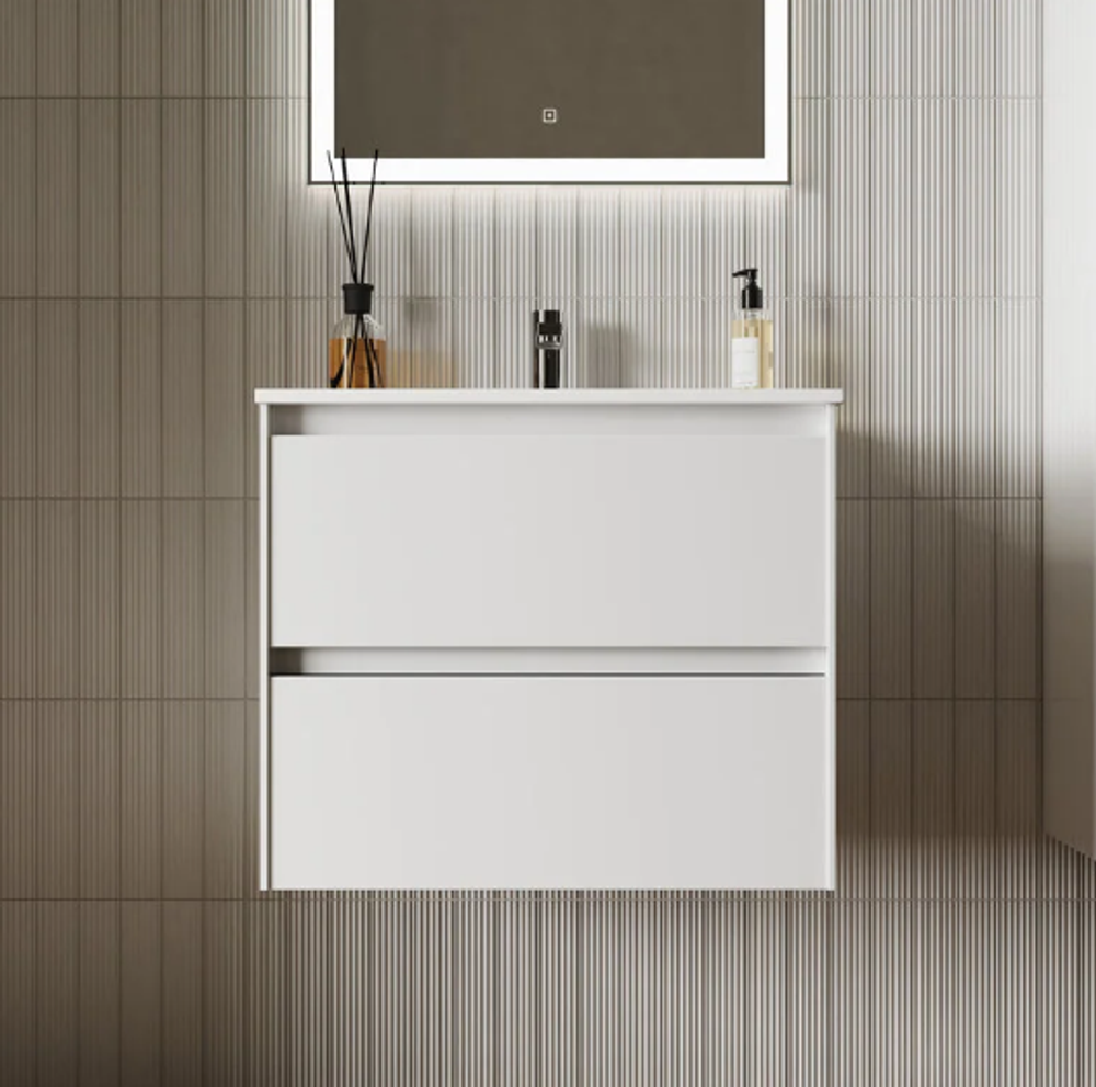 Тумба подвесная SANCOS Cento 590х450х500, c двумя ящиками оснащенными доводчиками,белый глянец, арт. CN60W