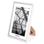 Рамка 21х30 см небьющаяся, багет 14,6 мм, пластик, BRAUBERG "Original Line", белая/золото, 391236