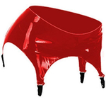 Красный пояс для чулок из латекса (Размер: S) (Цвет: красный)