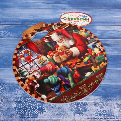 Подставка под горячее керамика «Шар» 20см «Дед Мороз и детки»