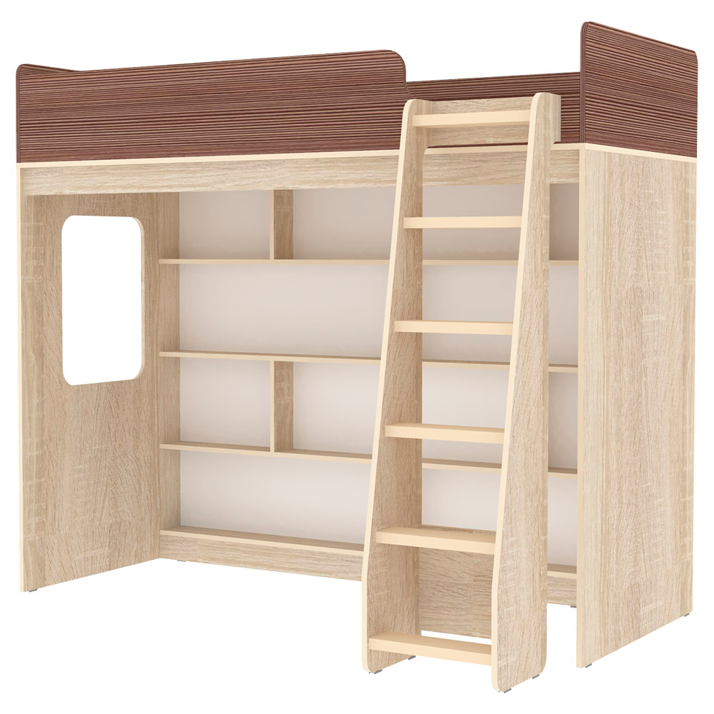 Кровать-чердак КарИВи Л-C601.2 80х190 Дуб Сонома Бодего Темный