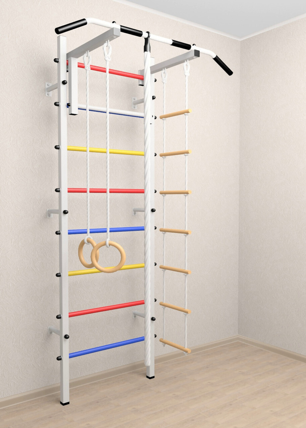 Шведская стенка Sv Sport 502 (Турник стандарт/Канат/Kольца/Лестница)