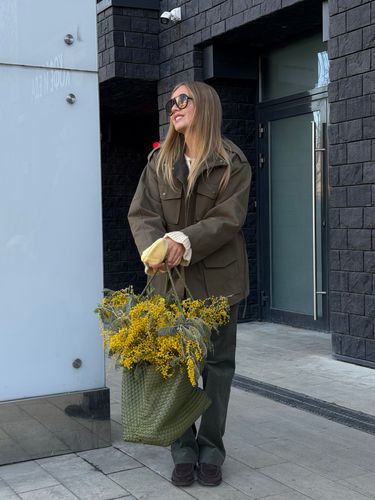 Парка из хлопка хаки