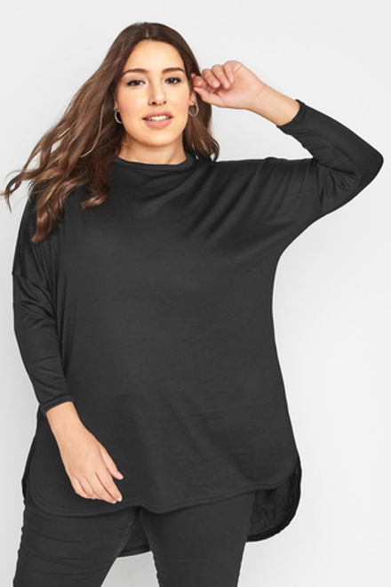 Лонгслив 17232 черный в рубчик