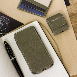 Чехол для iPhone X/XS из натуральной кожи теленка, зеленого цвета