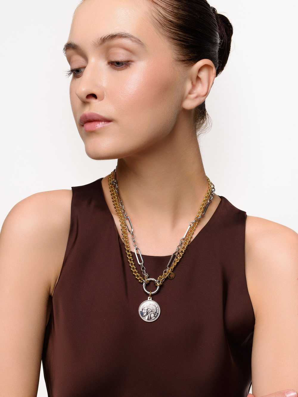 Колье "Marriot coin" Bicolor