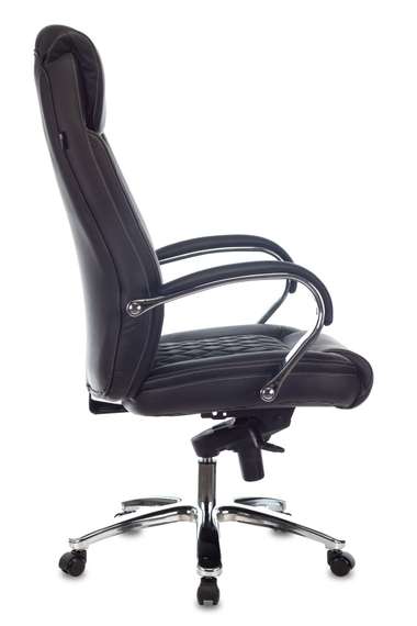 Кресло руководителя Бюрократ T-9924SL черный кожа крестов. металл хром
