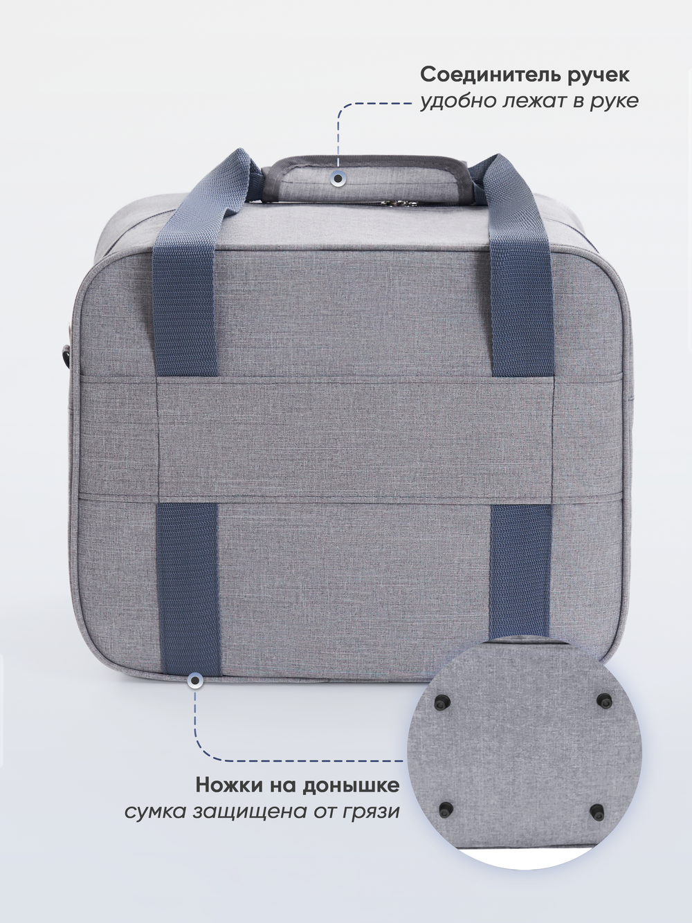 Сумка дорожная для ручной клади Pobedabags Премиум 36 х 30 х 27 серый