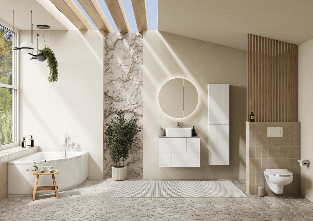 Столешница Roca Luna 80, керамогранит, серая, ZRU9307771