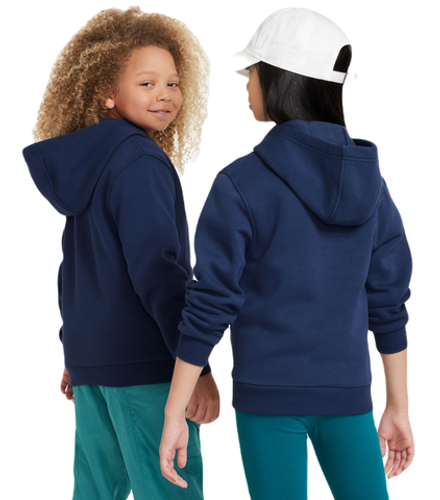 Детская теннисная куртка Nike Kids Club Fleece Full-Zip Hoodie - midnight navy/white