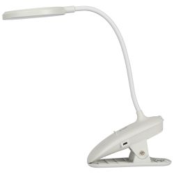 Настольный светильник ЭРА NLED-513-6W-W светодиодный аккумуляторный на прищепке белый | Светодиодные настольные лампы