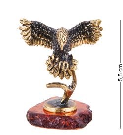 AM-3703 Фигурка «Орёл на охоте» (латунь, янтарь)