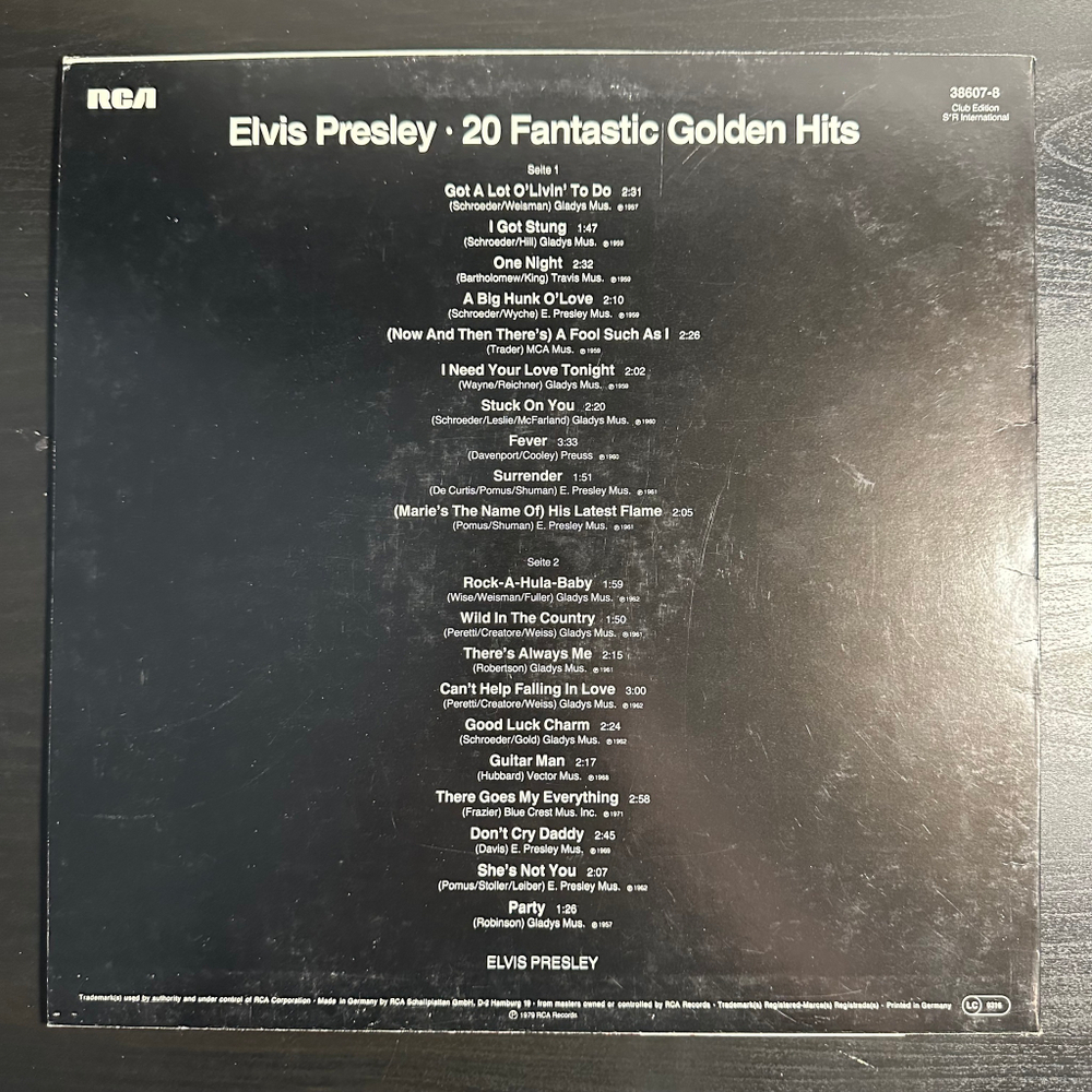 Elvis - 20 Fantastic Golden Hits (Германия 1979г.)