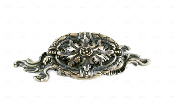 Ручка латунная дверная кноб Ампир овал симм осн