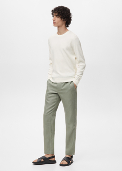 Хлопковый джемпер из тонкого трикотажа в рубчик