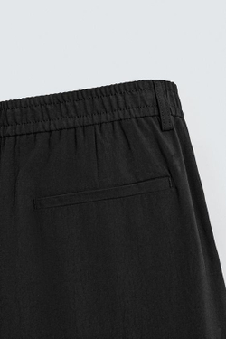 ZARA СТРУЯЩИЕСЯ БРЮКИ СО СКЛАДКАМИ, ЧЕРНЫЙ