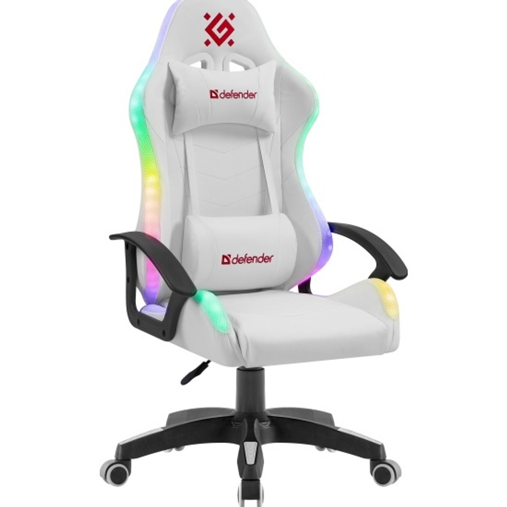 Кресло Defender Factor X RGB 64046 бел.