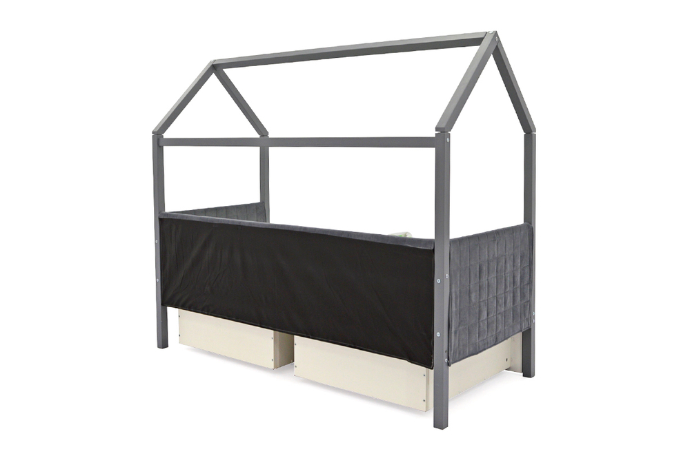 Детская кровать-домик мягкий Бельмарко Svogen графит