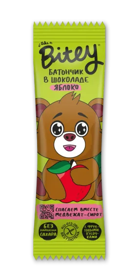 Батончик Take a Bitey в шоколаде с кусочками фруктов Яблоко 35г