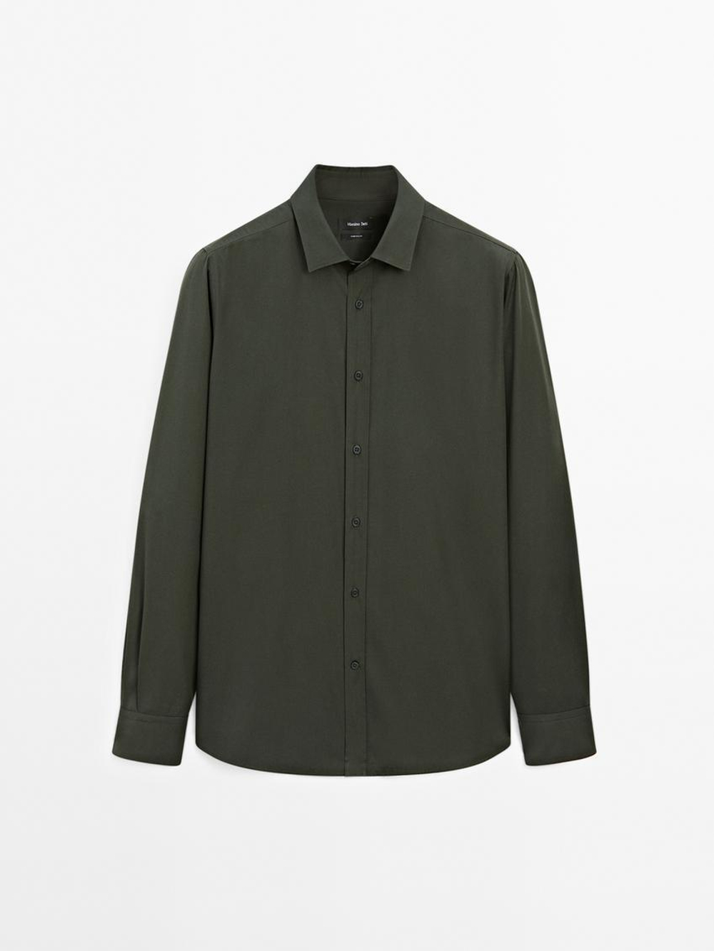 Massimo Dutti Рубашка из 100% хлопка, зеленый